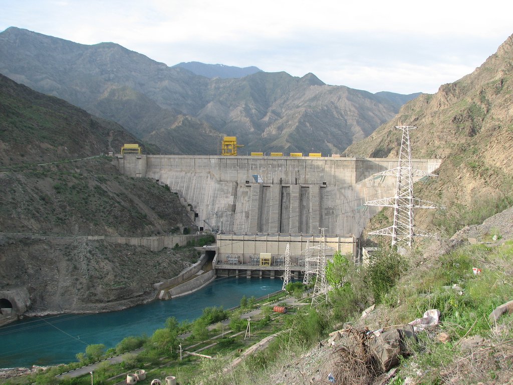 The Kurpsai dam, one of the Naryn cascade stations