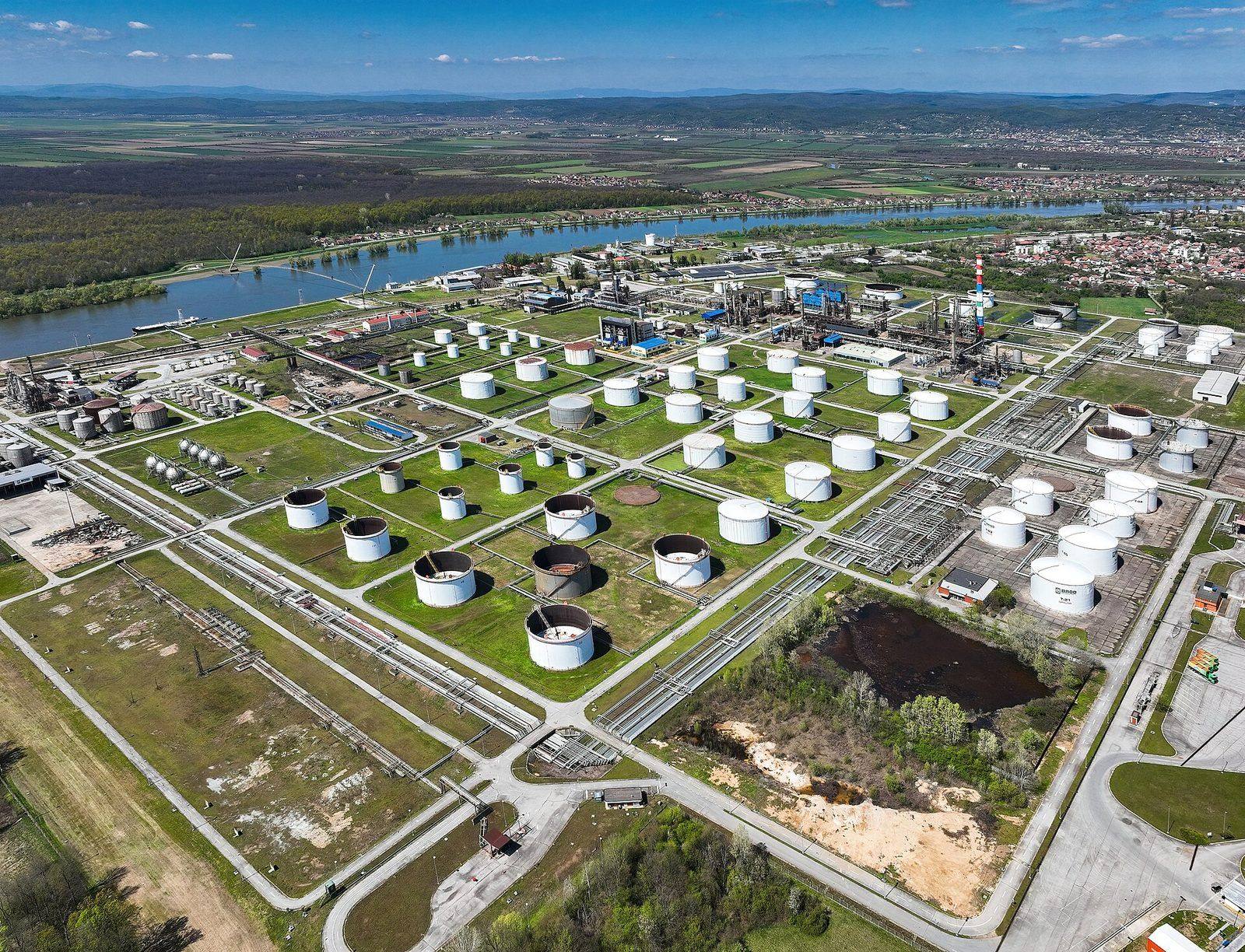 Refinery tank farm from the air